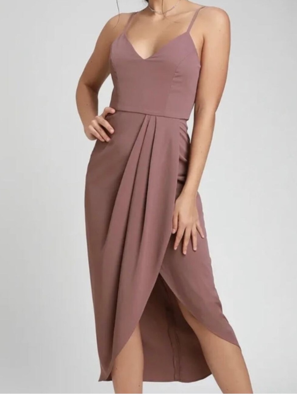 Lulus Women’s Reinette Mauve Purple Midi Dress Small